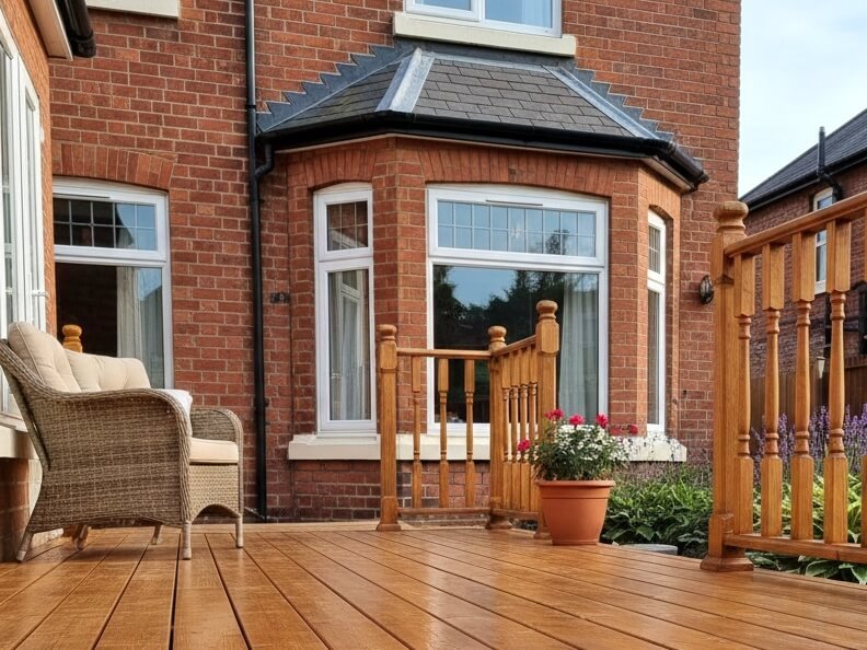 Cardiff garden deck stained by Primrose Decor painters
